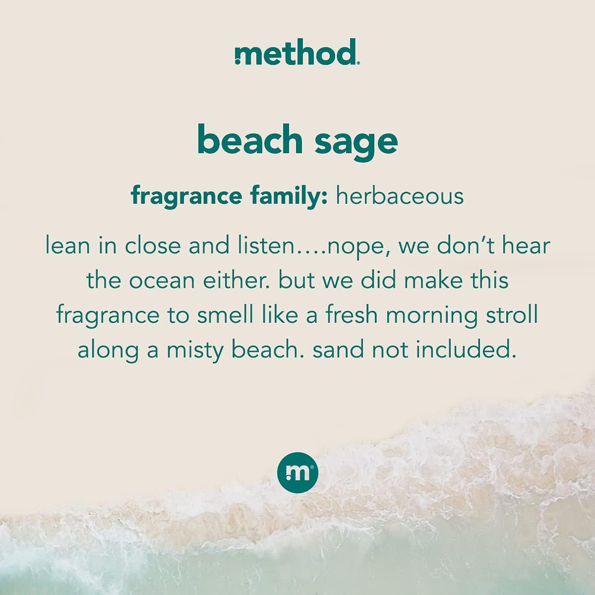 method Liquid Laundry Detergent, Beach Sage, 53.5 fl oz, 4 Pack