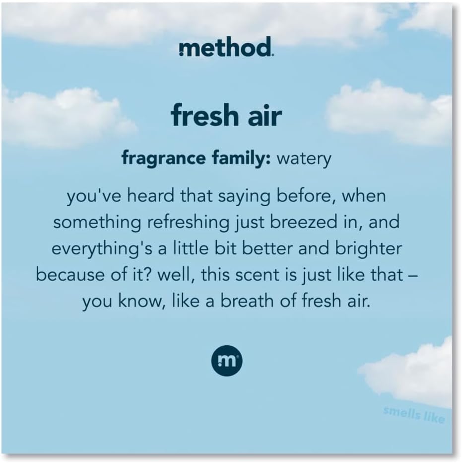method Liquid Laundry Detergent, Fresh Air, 53.5 fl oz, 4 Pack