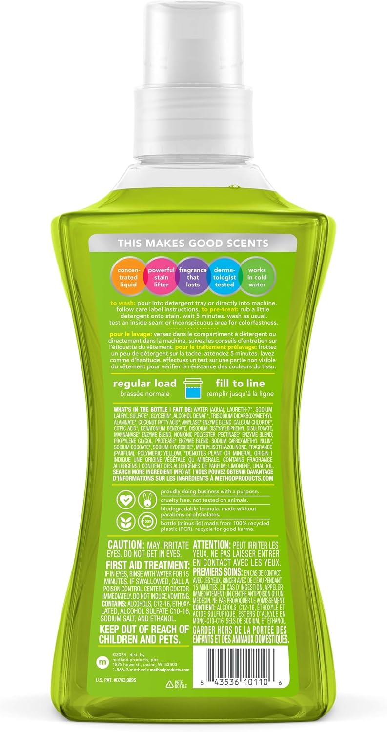 method Liquid Laundry Detergent, Coconut + Cactus Water, 53.5 fl oz