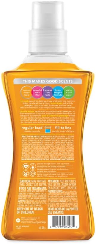 method Liquid Laundry Detergent, Ginger Mango, 53.5 fl oz, 4 Pack