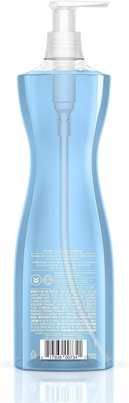 method Gel Dish Soap, Sea Minerals Scent, 18 fl oz, 6 Pack
