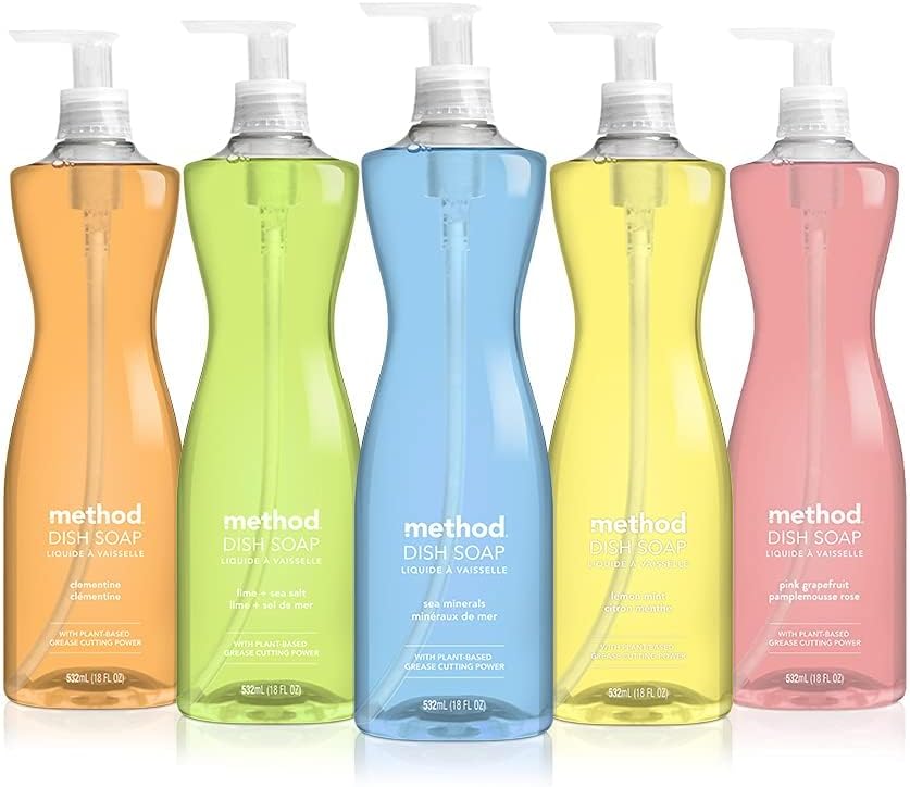 method Gel Dish Soap, Sea Minerals Scent, 18 fl oz, 6 Pack