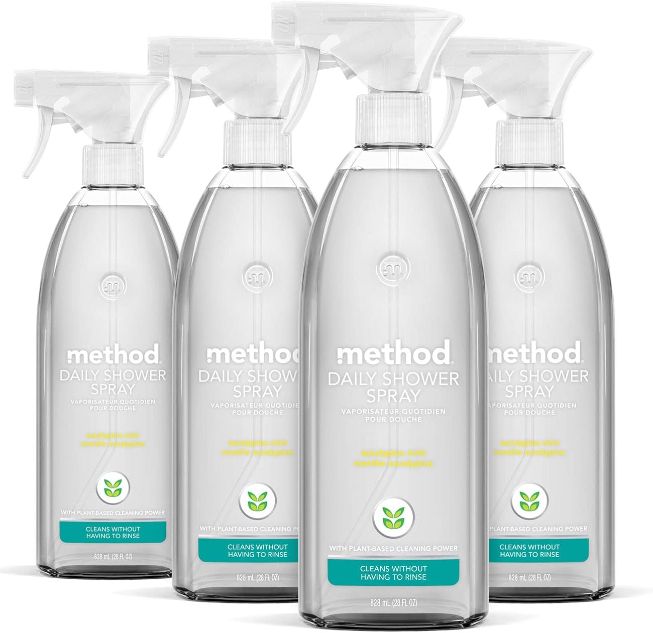 method Daily Shower Cleaner Spray, Eucalyptus Mint Scent, 28 fl oz, 4 Pack