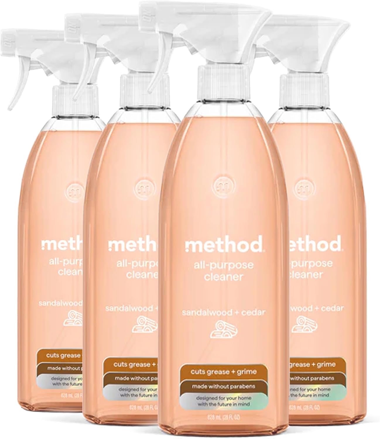 method All-Purpose Cleaner Spray, Sandalwood + Cedar, 28 fl oz, 4 pack