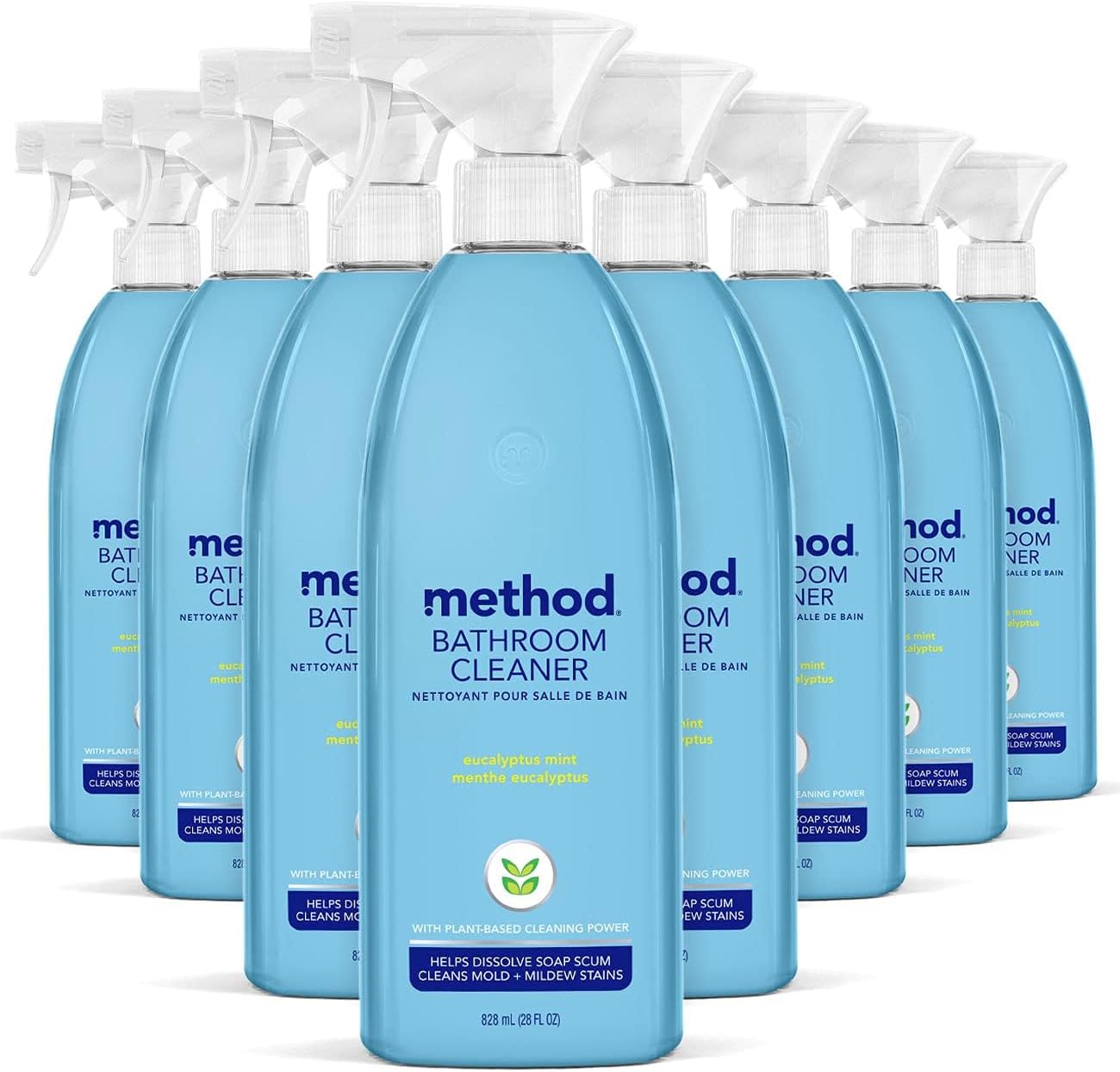 method Bathroom Cleaner, Eucalyptus Mint, 28 fl oz, 8 Pack