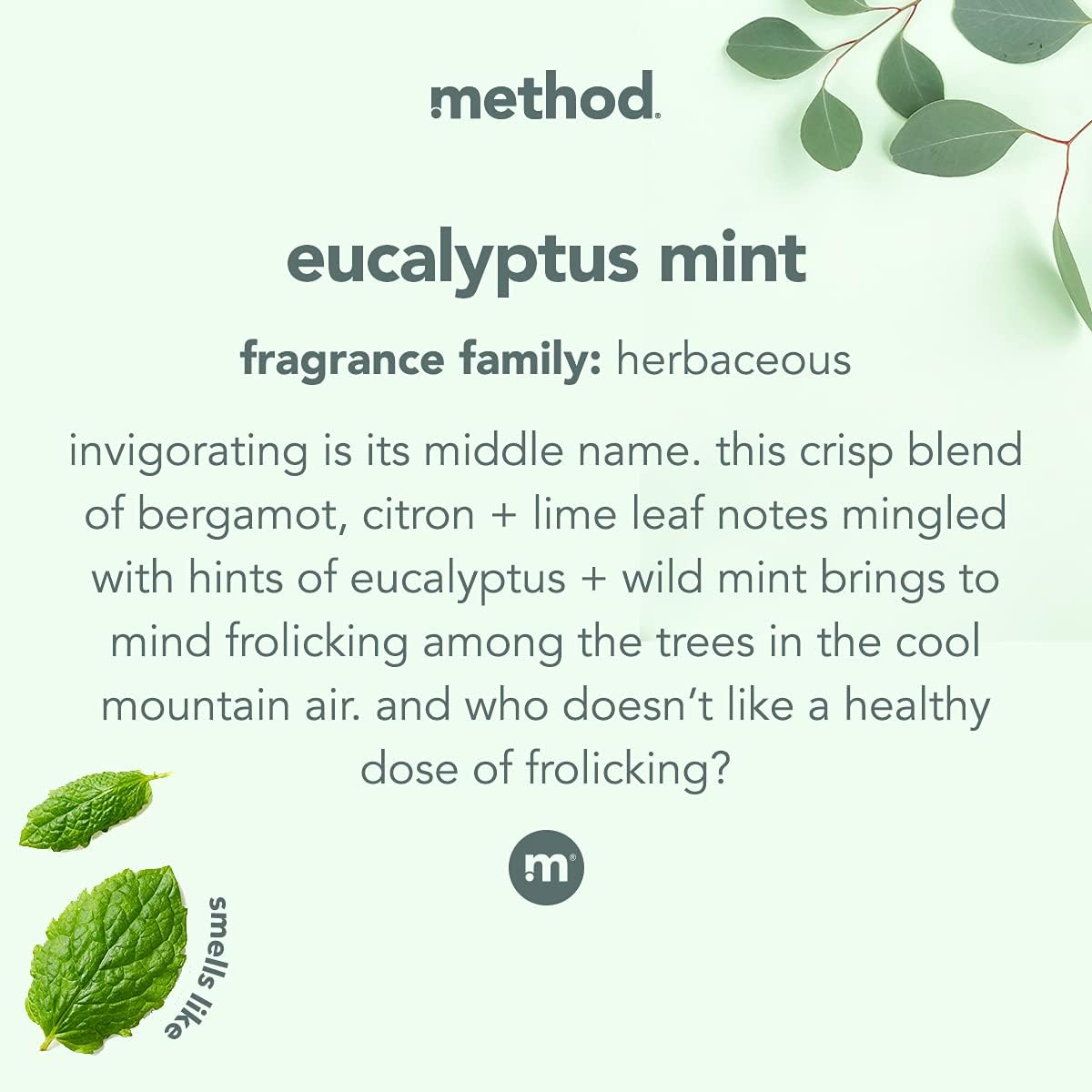method Bathroom Cleaner, Eucalyptus Mint, 28 fl oz, 8 Pack