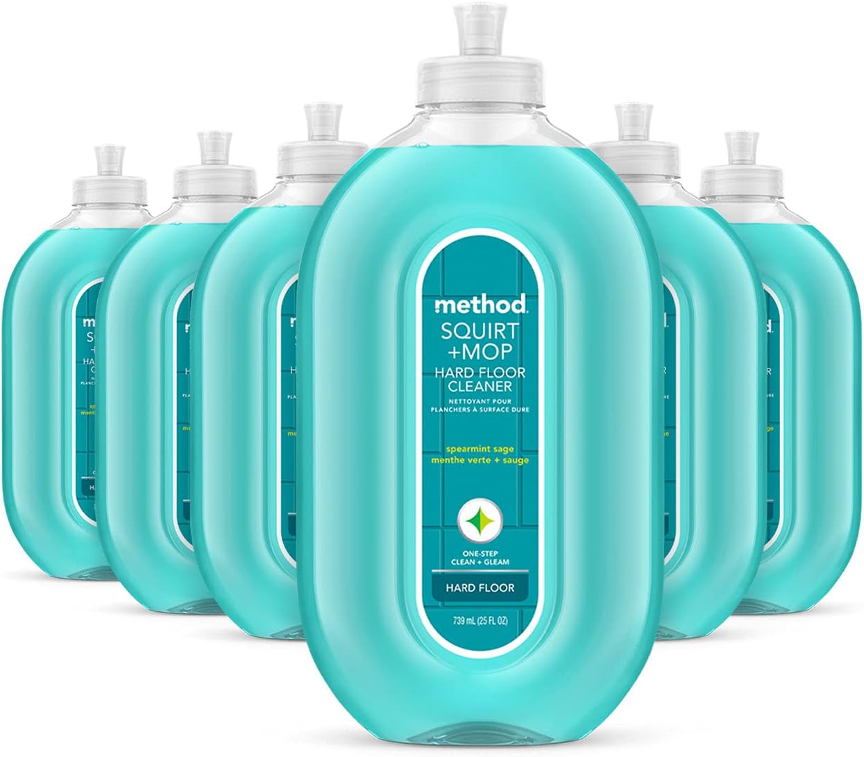 method Hardwood Floor Cleaner Squirt + Mop, Spearmint Sage, 25 oz, 6 Pack