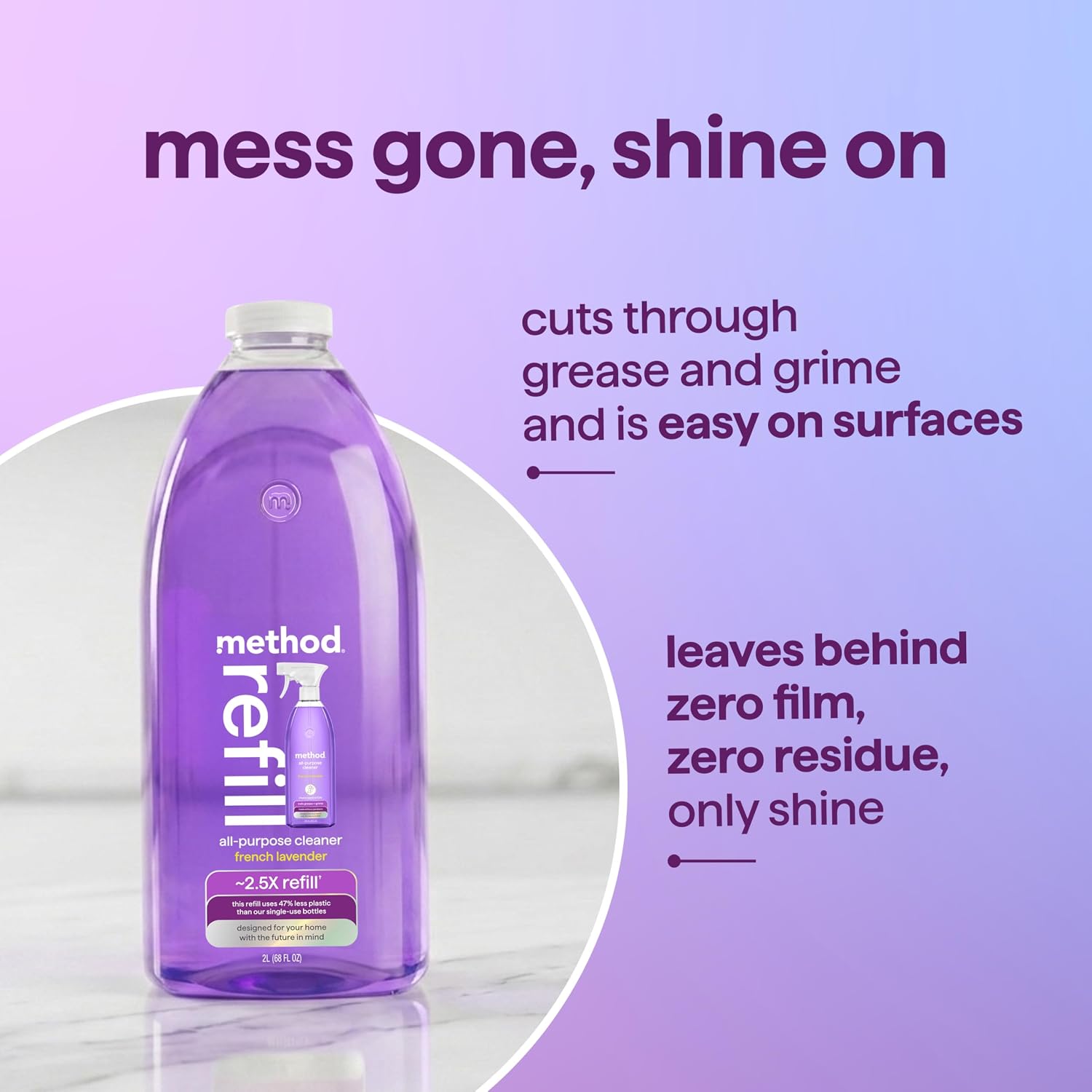 method All-Purpose Cleaner Refill, French Lavender, 68 fl oz, 6 pack