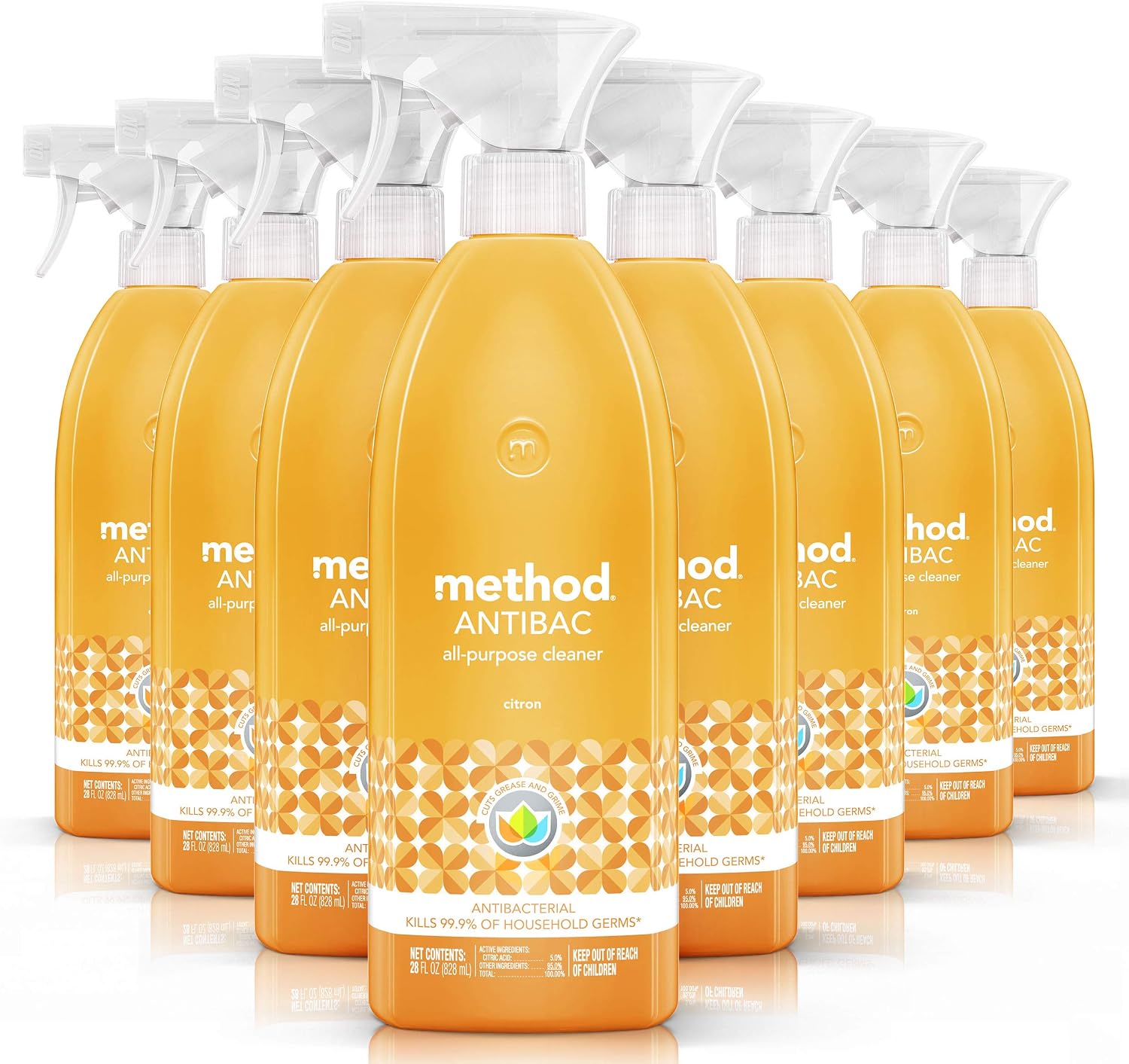 method All-Purpose Cleaner Spray, Citron, 28 fl oz, 8 Pack