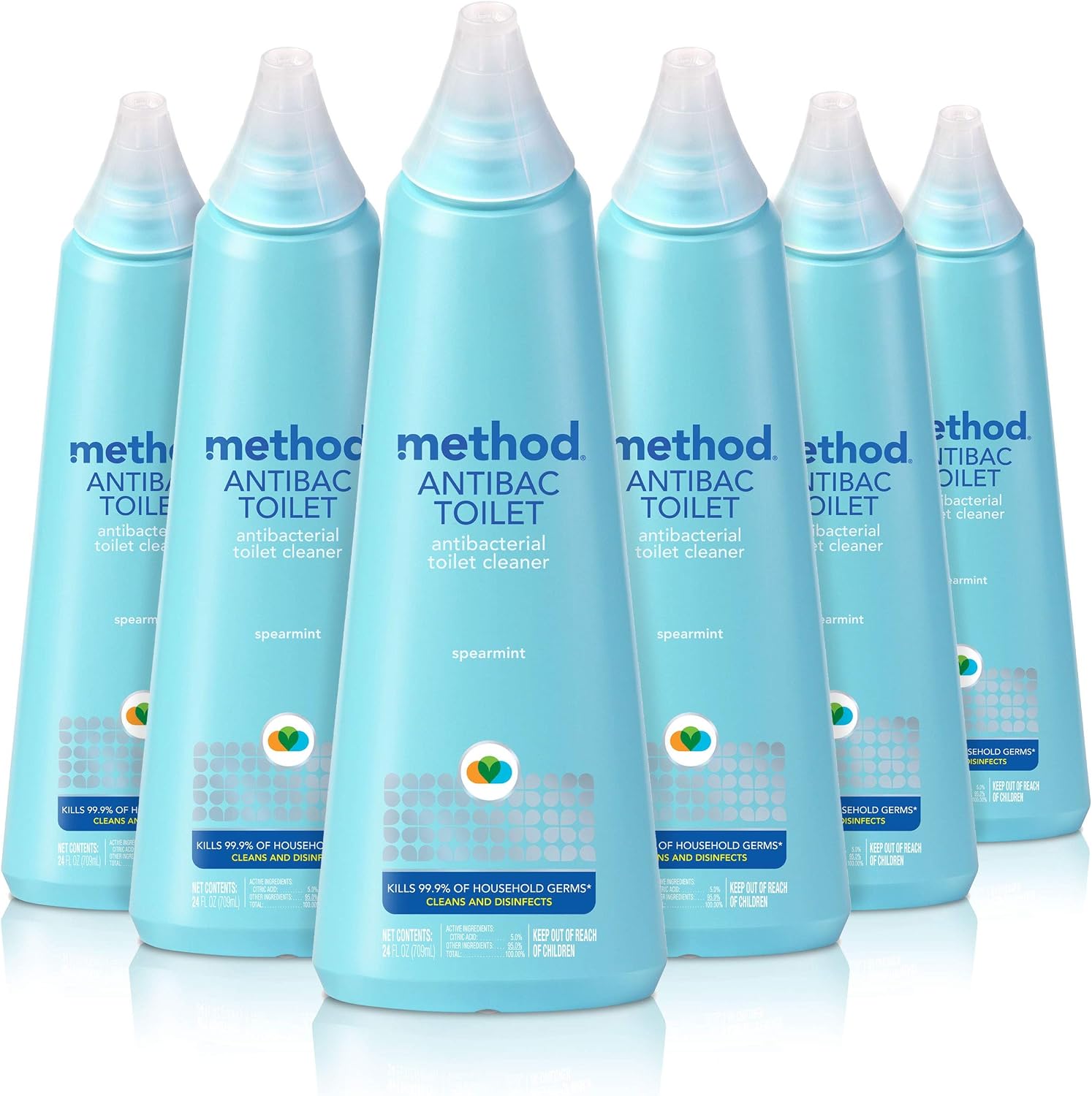 method Antibacterial Toilet Bowl Cleaner, Spearmint, 24 fl oz, 6 Pack
