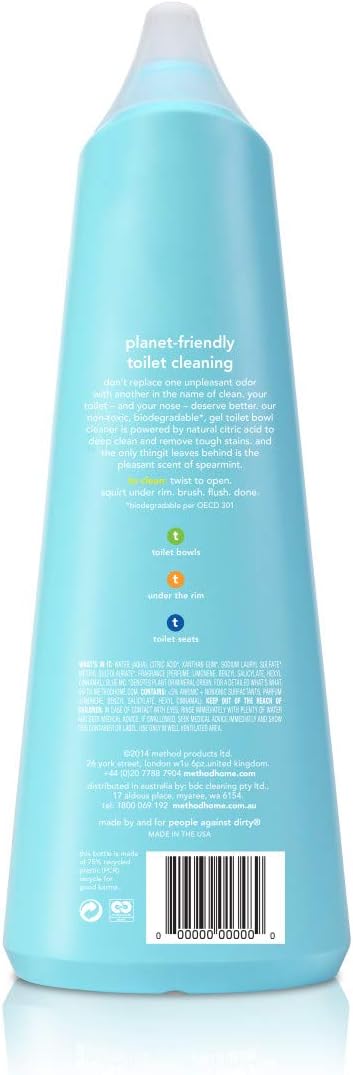 method Antibacterial Toilet Bowl Cleaner, Spearmint, 24 fl oz, 6 Pack