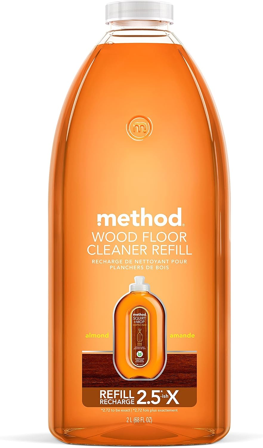 Method Squirt + Mop Hardwood Floor Cleaner Refill, Almond, 68 Ounce