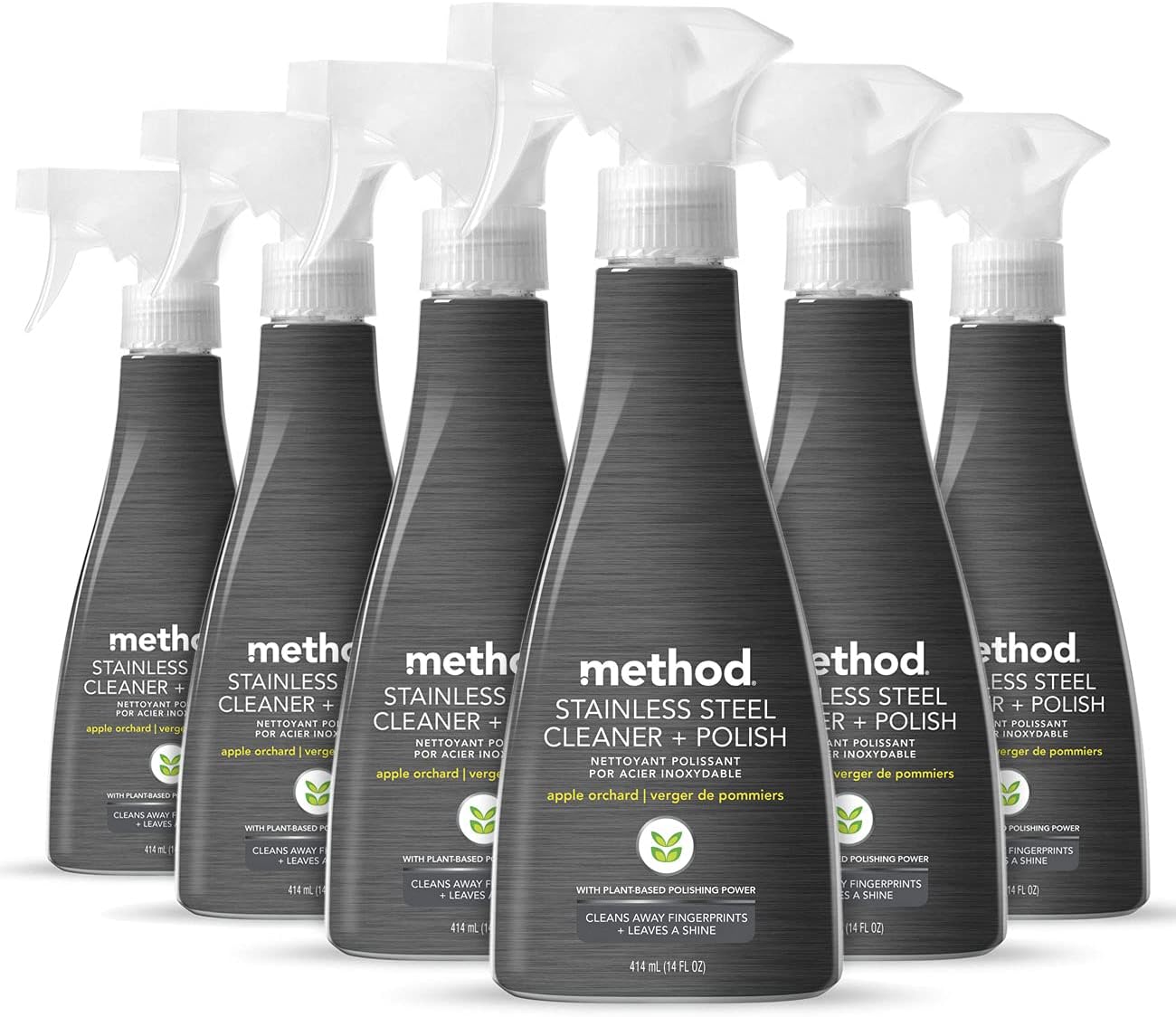 method Stainless Steel Cleaner + Polish, Apple Orchard, 14 fl oz, 6 Pack