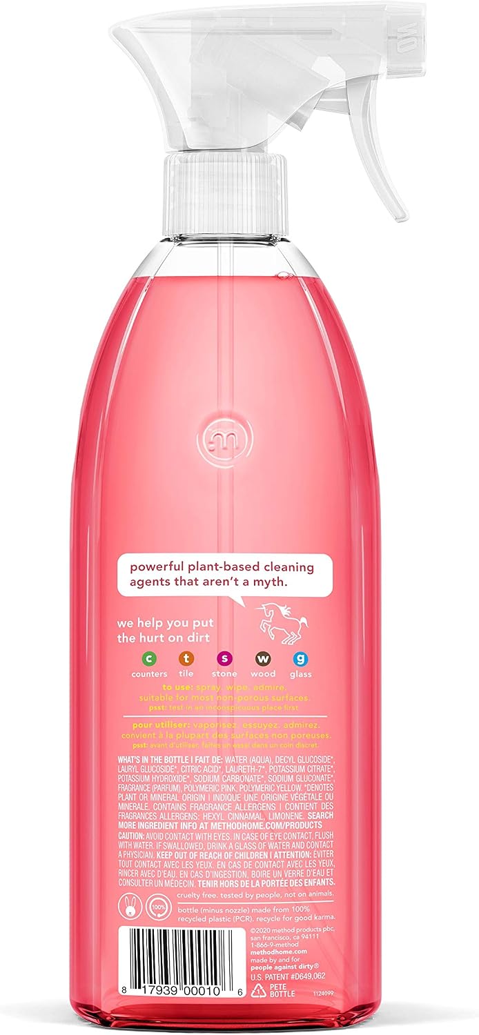 method All-Purpose Cleaner Spray, Pink Grapefruit, 28 fl oz, 8 Pack