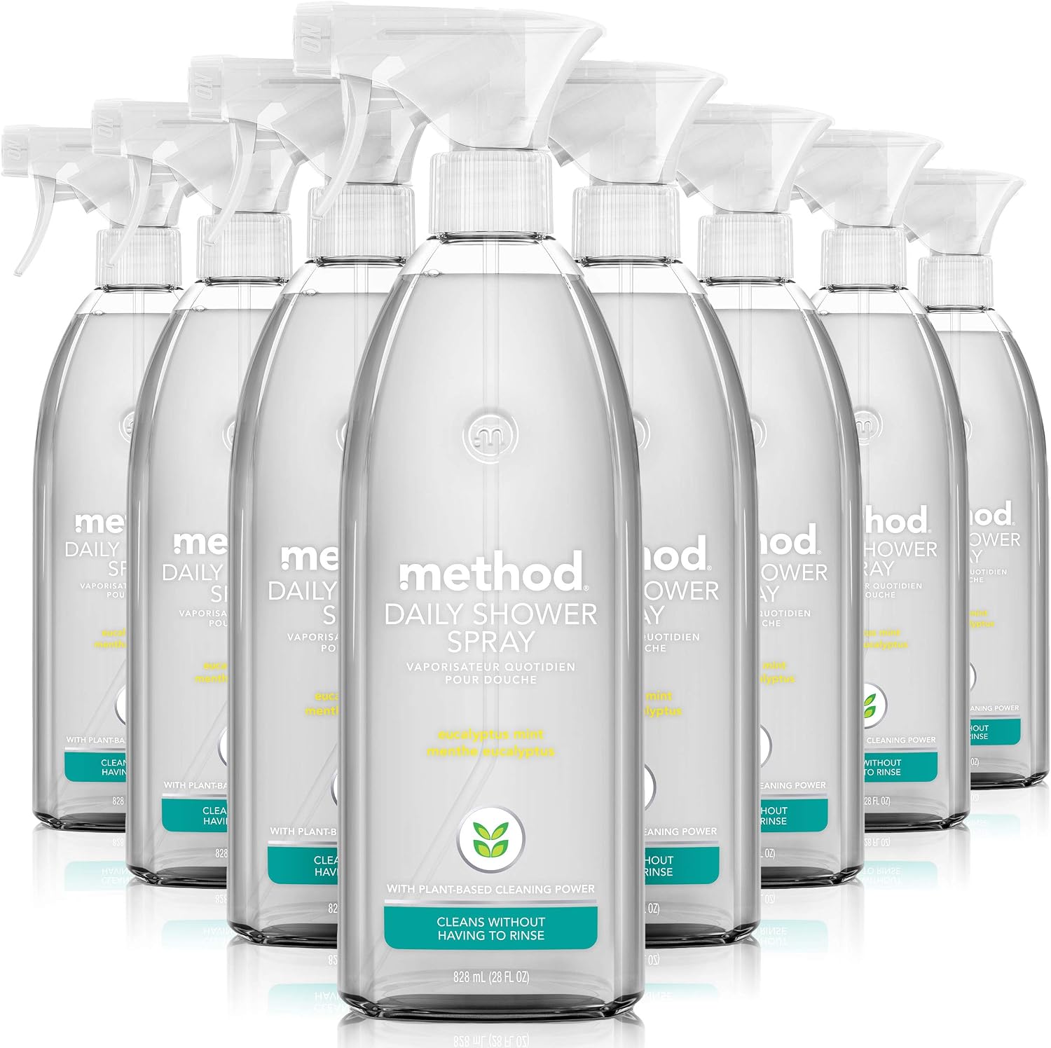 method Daily Shower Cleaner Spray, Eucalyptus Mint Scent, 28 fl oz, 8 Pack
