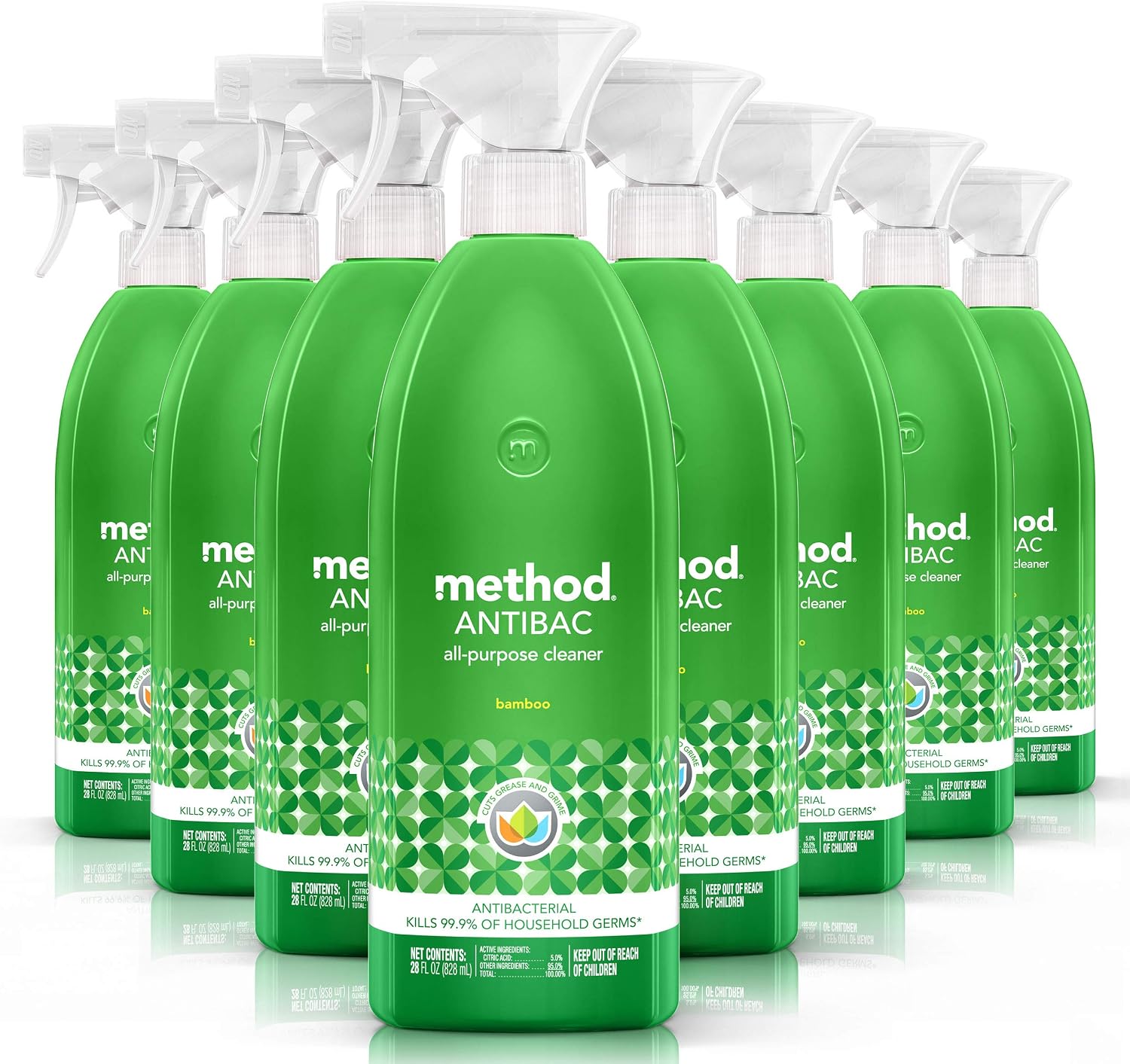 method All-Purpose Cleaner Spray, Bamboo, 28 fl oz, 8 Pack