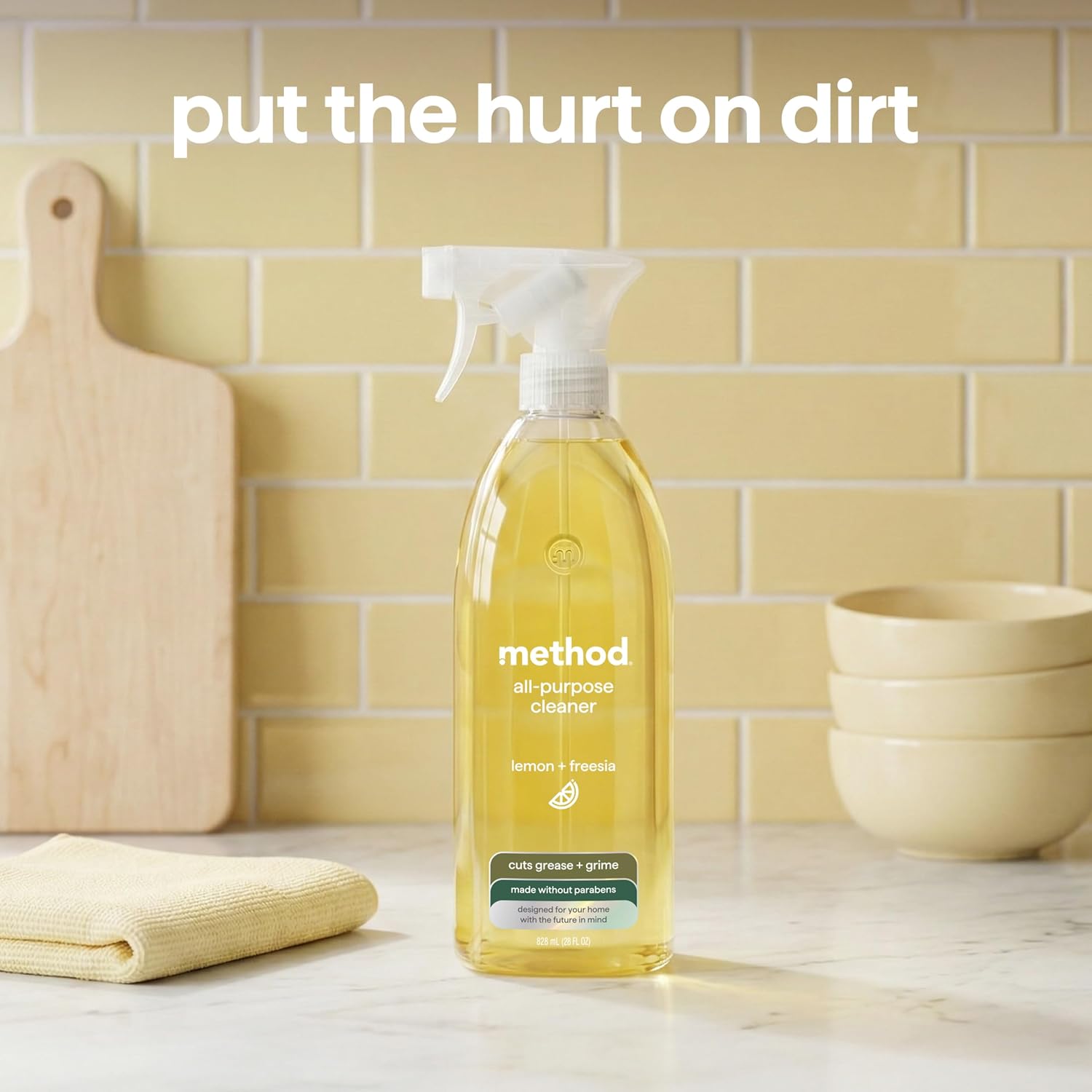 method All-Purpose Cleaner Spray, Lemon + Freesia, 28 fl oz, 4 pack