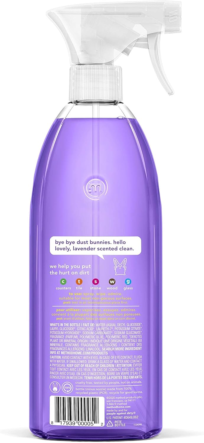 method All-Purpose Cleaner Spray, French Lavender, 28 fl oz, 8 Pack