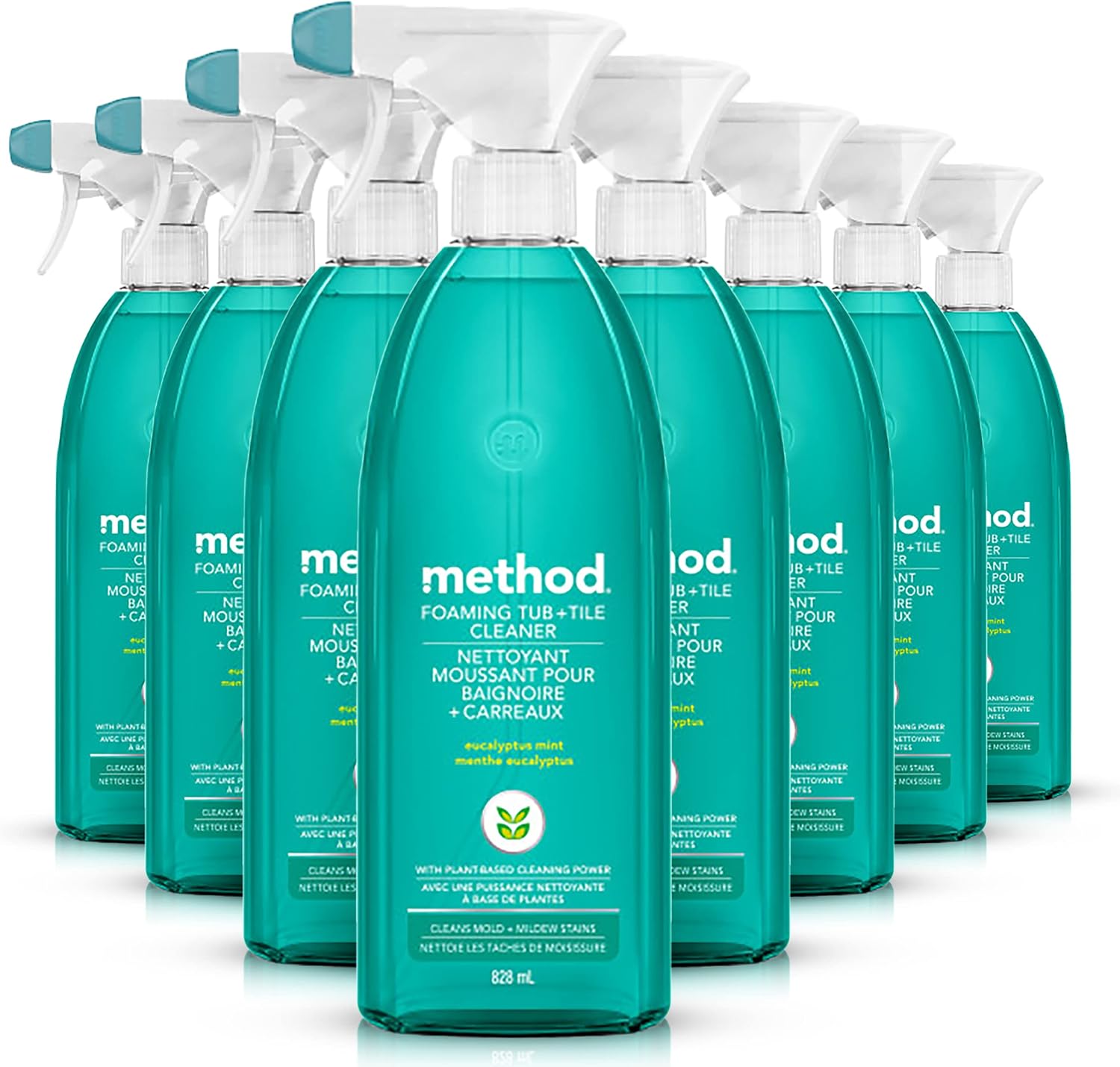 method Foaming Tub + Tile Cleaner, Eucalyptus Mint Scent, 28 fl oz, 8 Pack