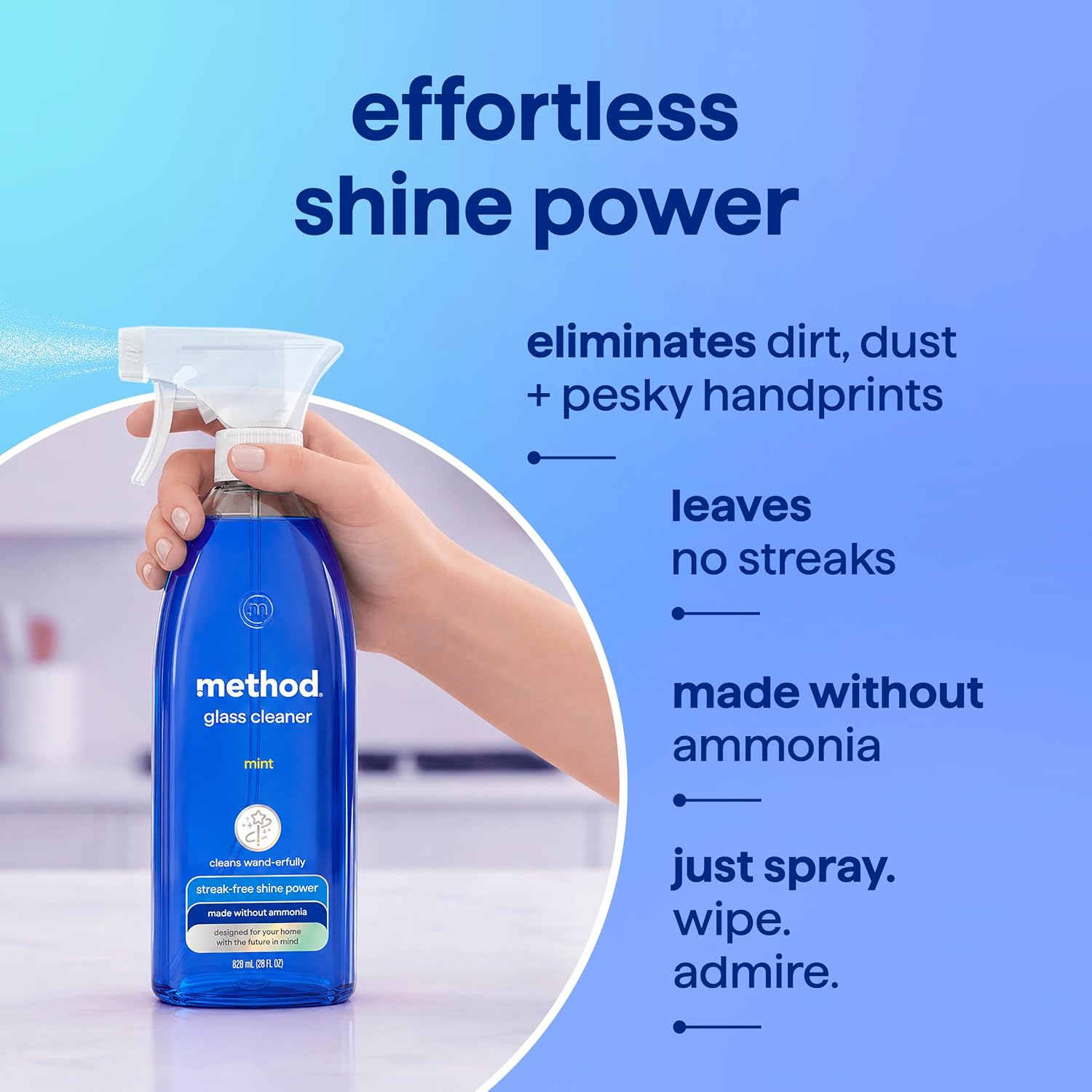 Method Glass Cleaner, Mint, 28 Ounce, 4 Pack, Packaging May Vary