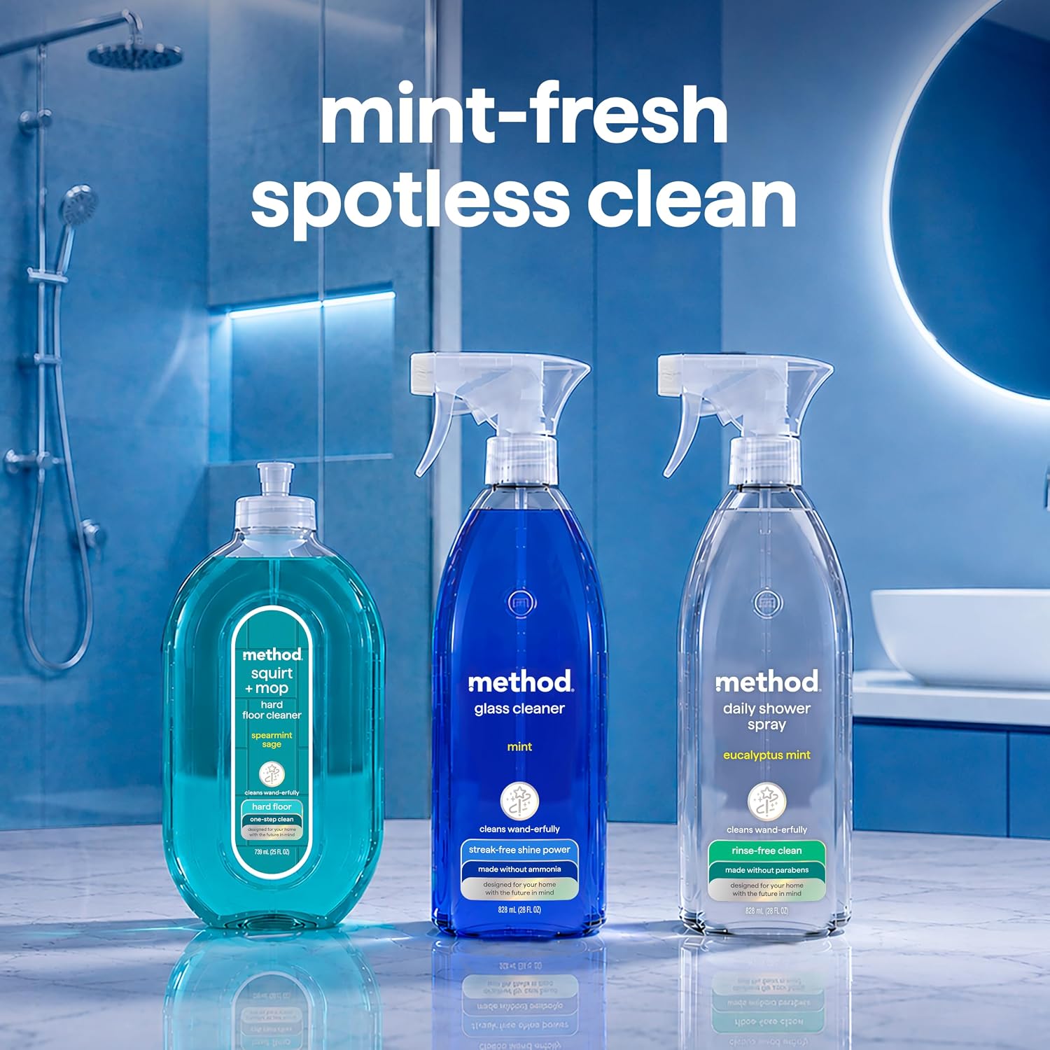 Method Glass Cleaner, Mint, 28 Ounce, 4 Pack, Packaging May Vary