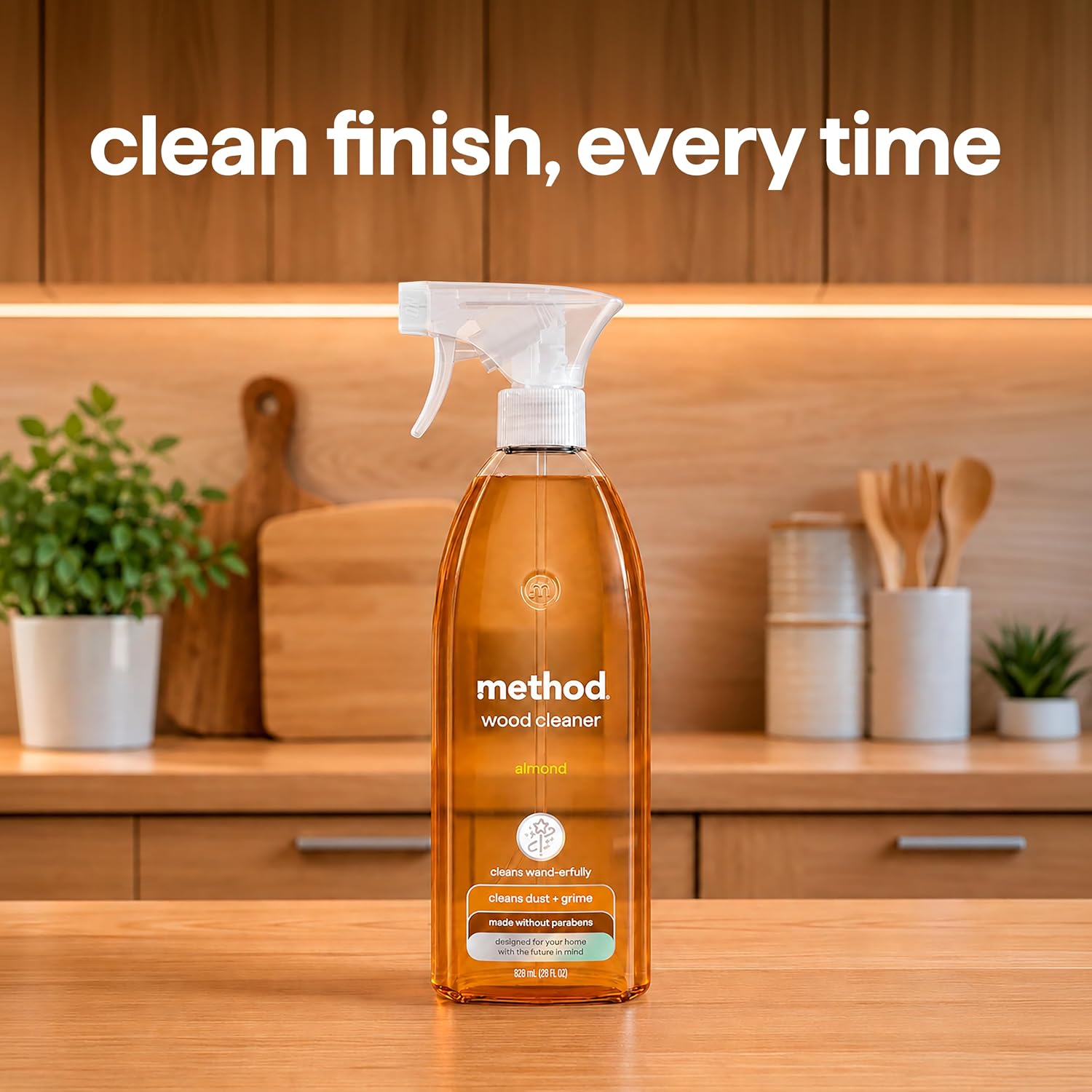method Daily Wood Cleaner, Almond, 28 fl oz, 8 Pack