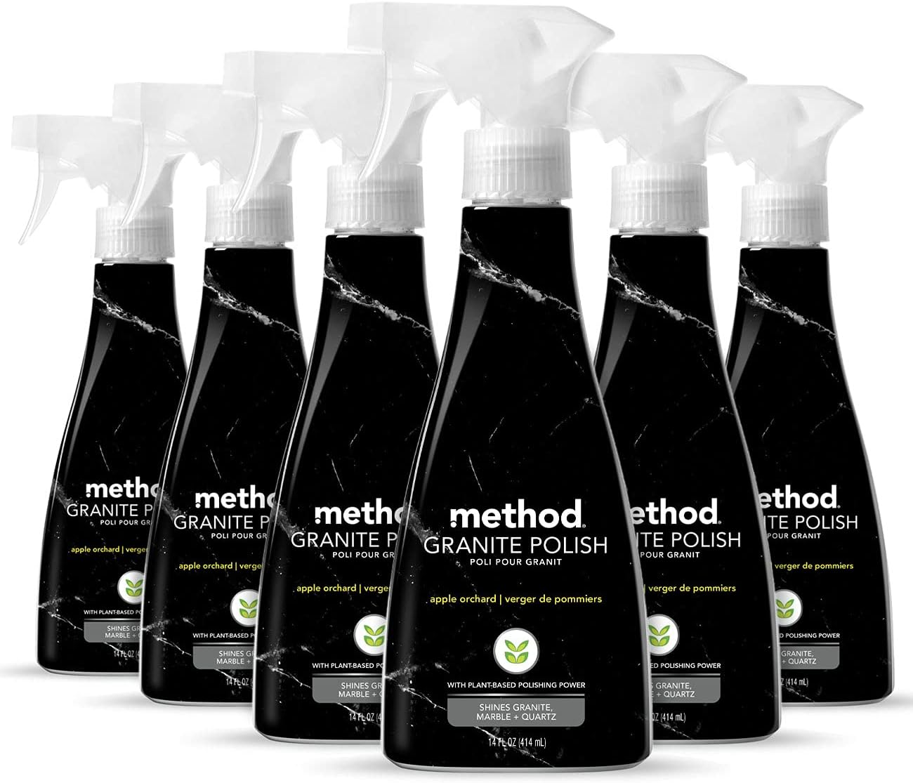 Method Granite Polish, Apple Orchard, Polishes and Shines Granite, Marble and Sealed Stone Surfaces, 14 oz Spray Bottles (Pack of 6)