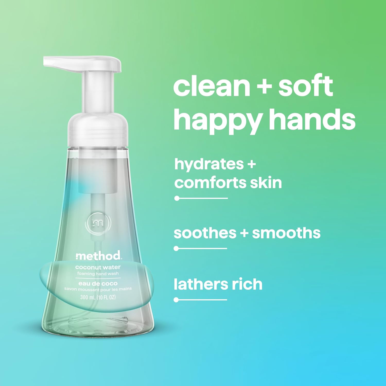method Foaming Hand Wash, Coconut Water, 10 fl oz, 3 pack